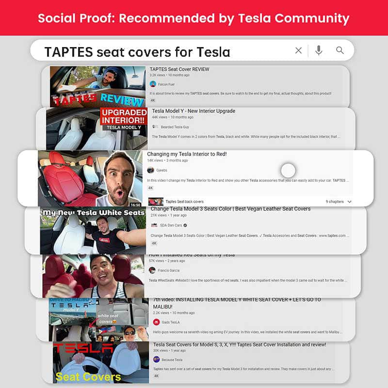 Stoelhoezen — Tesla Model Y